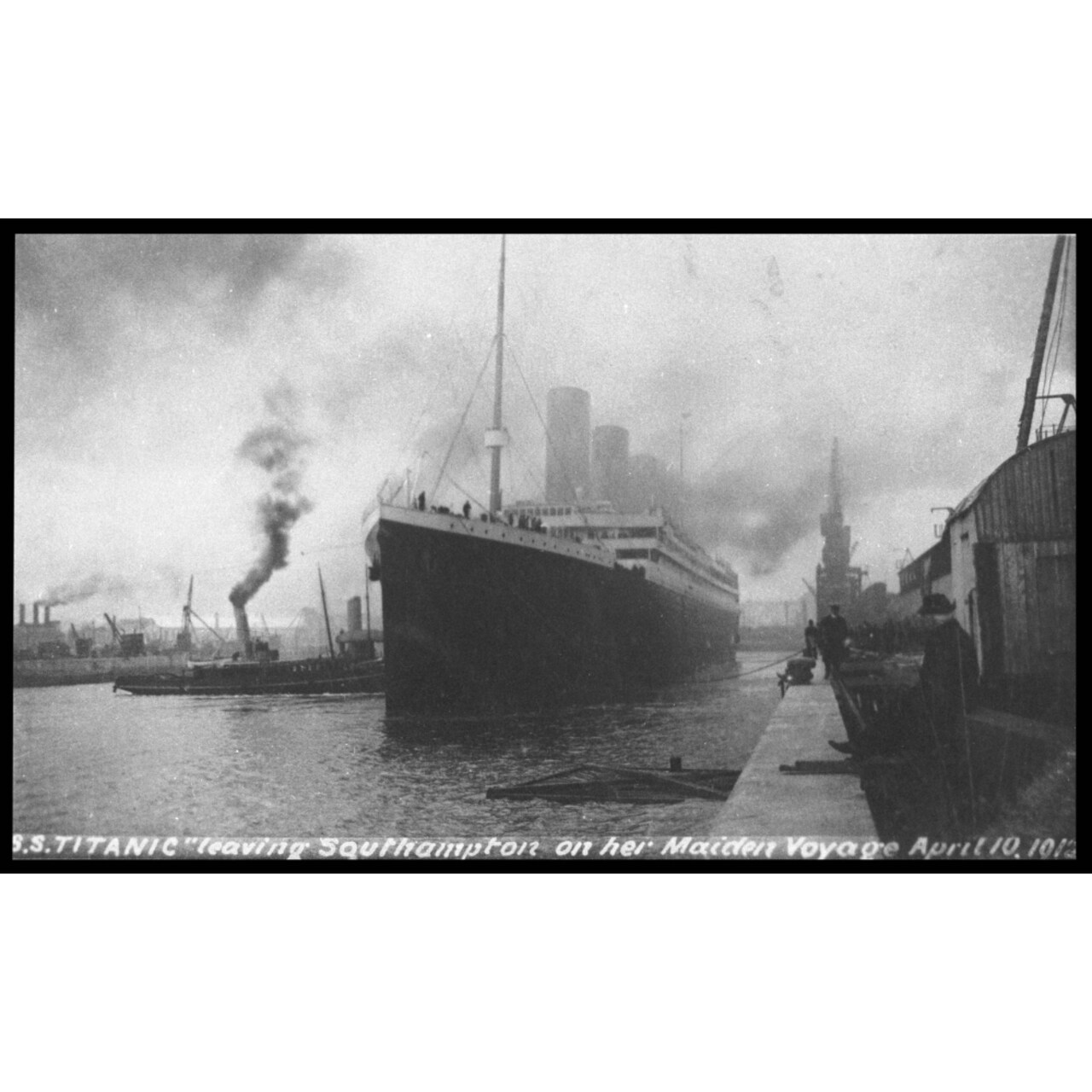 Posterazzi Rms Titanic Leaving Southampton On Her Maiden Voyage Print By Mary Evans Picture Libraryonslow Auctions Limited